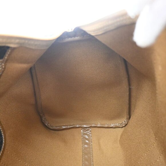 CHRISTIAN DIOR Logo Honeycomb Travel Hand Bag PVC Leather Brown Frannce - Picture 7 of 14